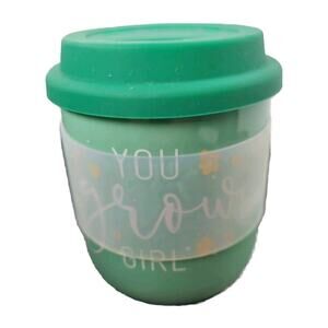 Ceramic Travel Mug "You Grow Girl" 16oz Eco Coffee Cup w/Lid Slant Collections